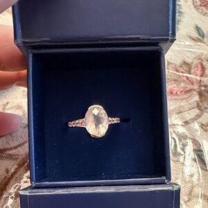 JTV Pink Oval Gemstone Ring in Sterling Silver